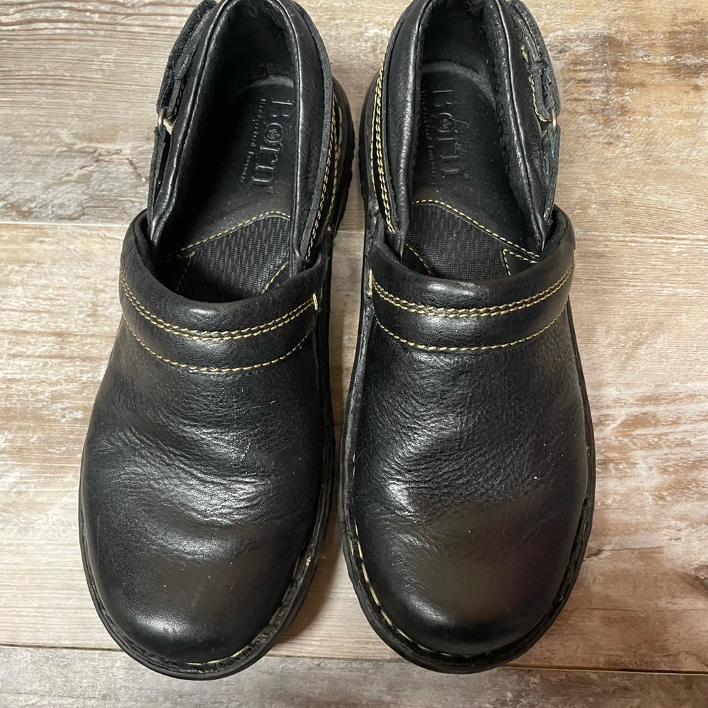 BOC Black Leather Slip On Shoes Women's Size 6.5 M - Picture 5 of 6